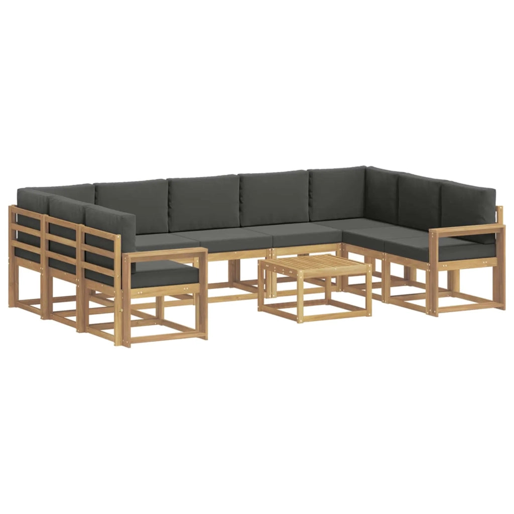 Set di divani da esterno 10 pz Bianco e Antracite Poliestere 3388261