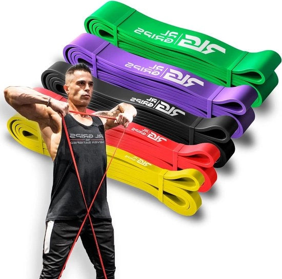 Bande di resistenza per allenamento di forza - Elastici fitness per palestra Crossfit - RL Grip - Bande per esercizi di pull-up e sostegno