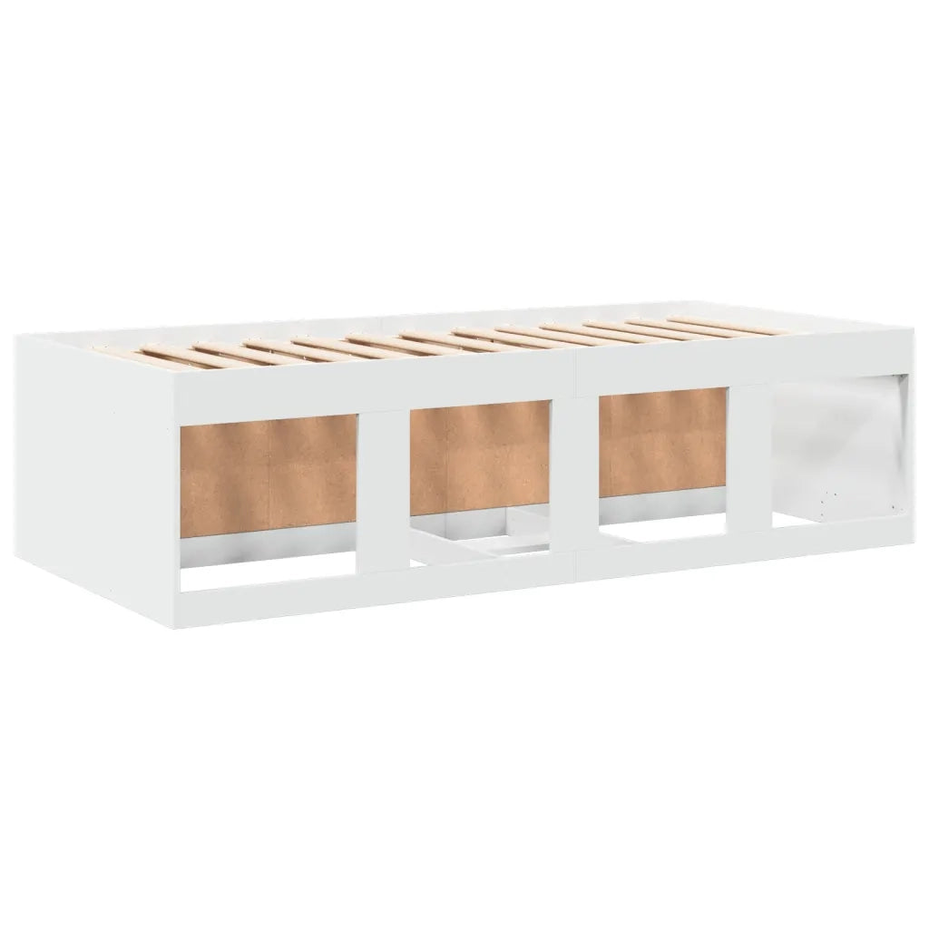 Divano Letto con Cassetti senza Materasso Bianco 100x200 cm