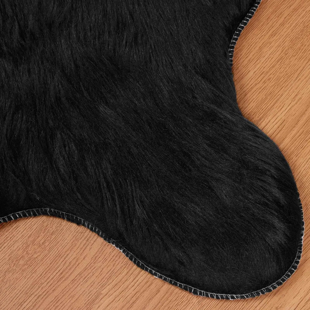 Tappeto in finta TAFALLA Nero 50 x 80 cm Poliestere 42021584