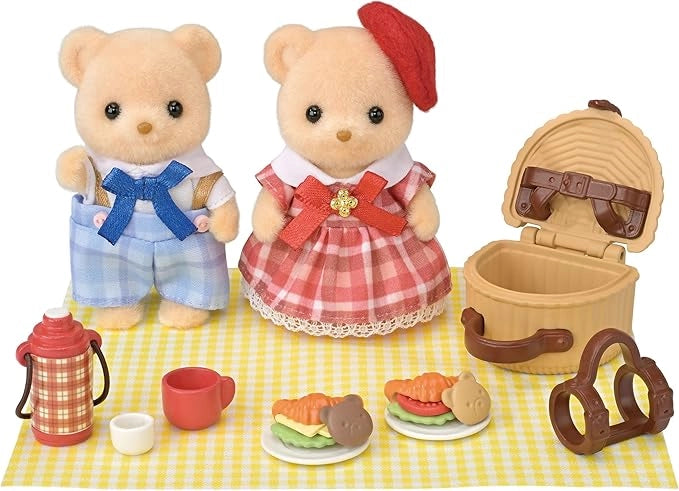 Sylvanian Families, Fratello e sorella Orso Biscotto Delizioso Picnic,Epoch, Eta 3+