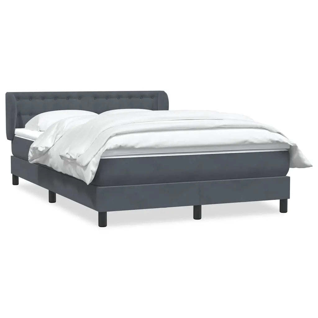 Giroletto a Molle con Materasso Grigio Scuro 160x210 cm Velluto 3317866