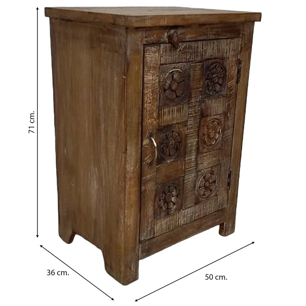 Comodino in legno fatto a mano50x36x71h cm