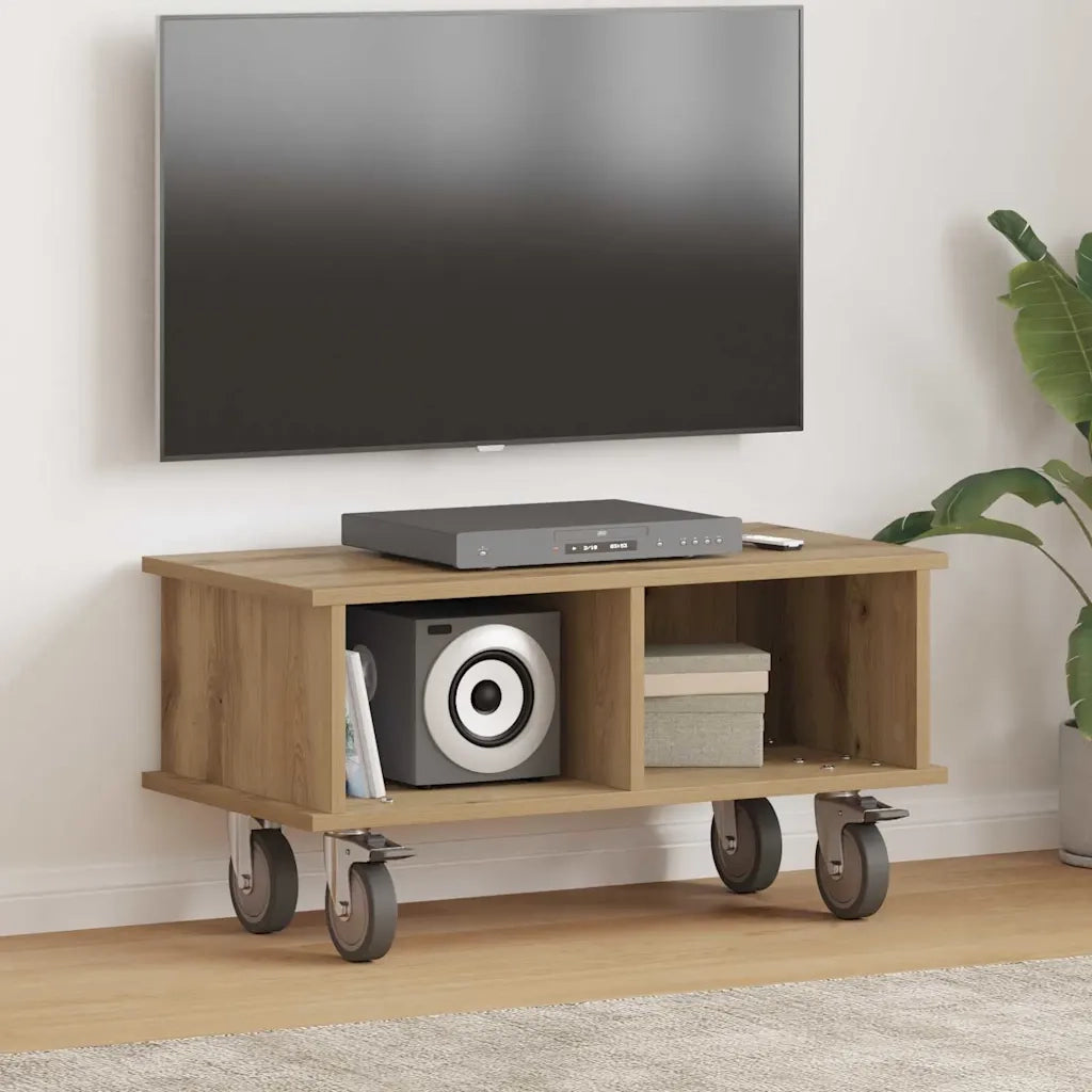 Supporto TV-Credenza per TV-Mobile TV Rovere artigianale 68,5 x 35 x 35 cm