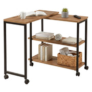 Lagaros, Tavolino da Salotto Gambe con Ruote, 70x76x63h cm Marrone Quercia