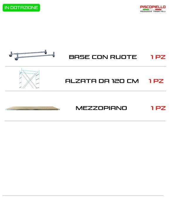Trabattello maxi tris h. 3.20 Mt. Lavoro