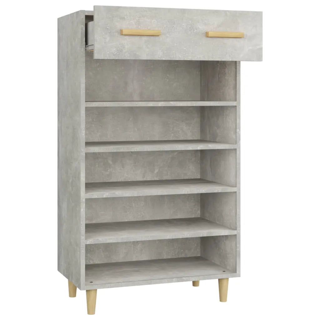 Scarpiera | Mobile per scarpe Grigio Cemento 60x35x105 cm in Legno Multistrato
