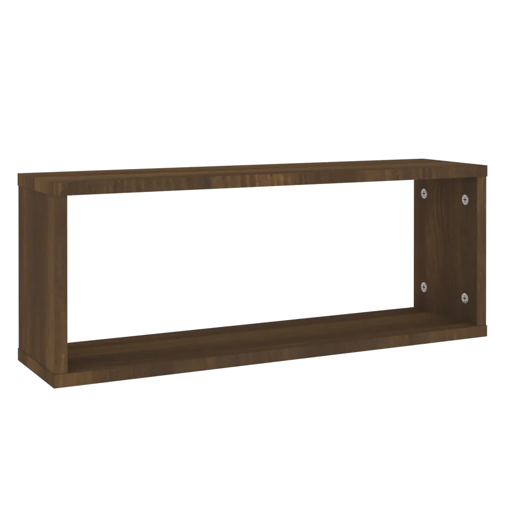 Mensole Cubo Muro 6pz Rovere Marrone 60x15x23 Legno Multistrato cod mxl 33006