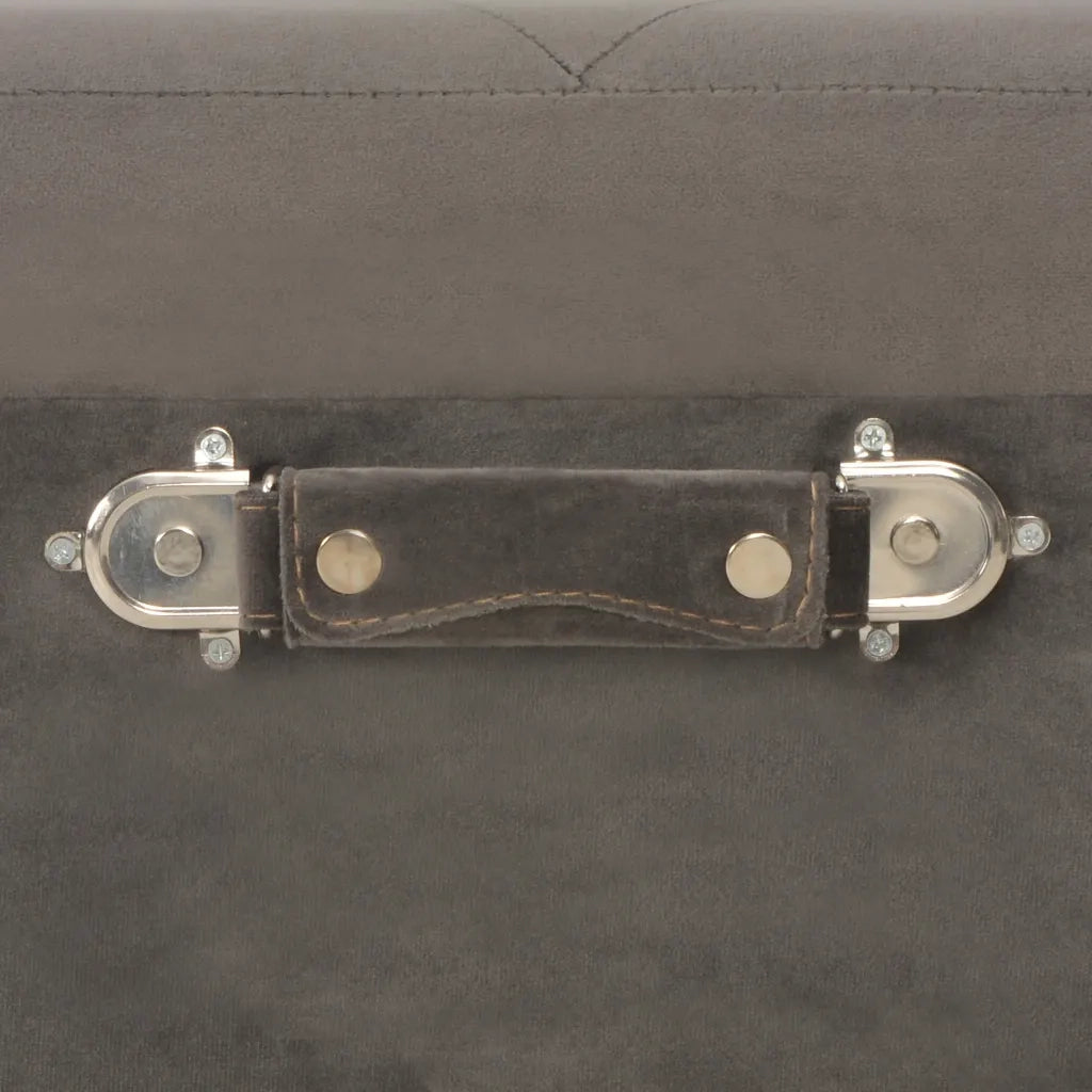 Sgabello con Contenitore 40 cm in Velluto Grigio 329253
