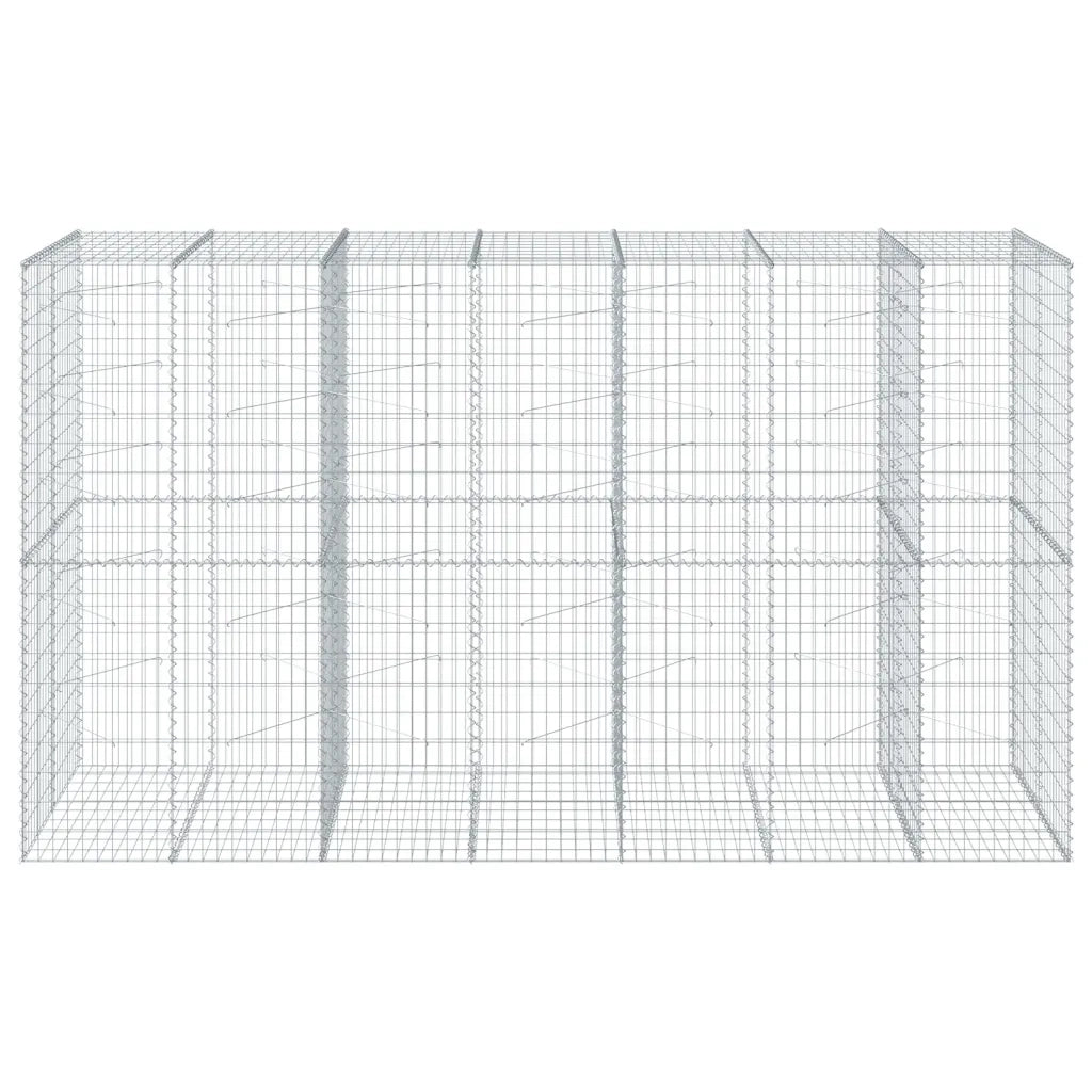 Cesto Gabbione con Copertura 350x100x200 cm in Ferro Zincato
