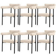Sedia da sala da pranzo con seduta ampia; schienale ergonomico; in tessuto e ferro beige