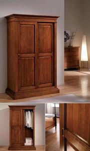 Armadio arte povera in legno 2 ante scorrevoli 128x67x200 - Mobili 2G