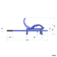 Leva giratronchi e alzatronchi 5in1, per sollevamento tronchi Ø50cm, in acciaio