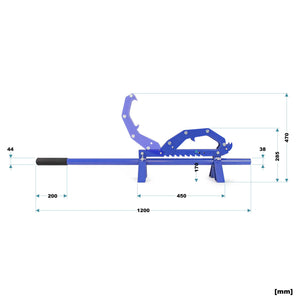 Leva giratronchi e alzatronchi 5in1, per sollevamento tronchi Ø50cm, in acciaio