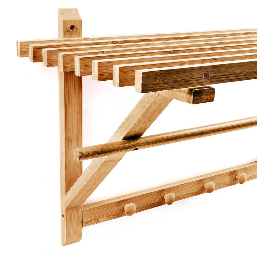 Portasciugamani da bagno in bambù con ripiano 60 cm 3213077