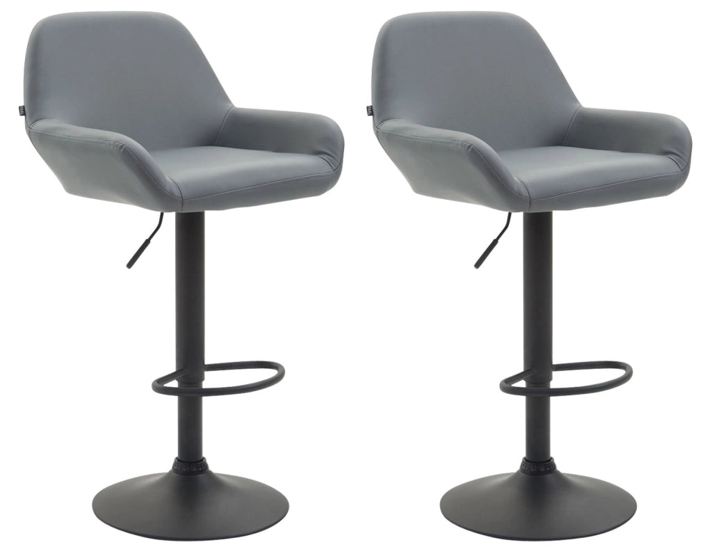 Set 2 Sgabelli Bar Braga In Similpelle grigio,nero