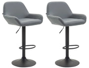 Set 2 Sgabelli Bar Braga In Similpelle grigio,nero