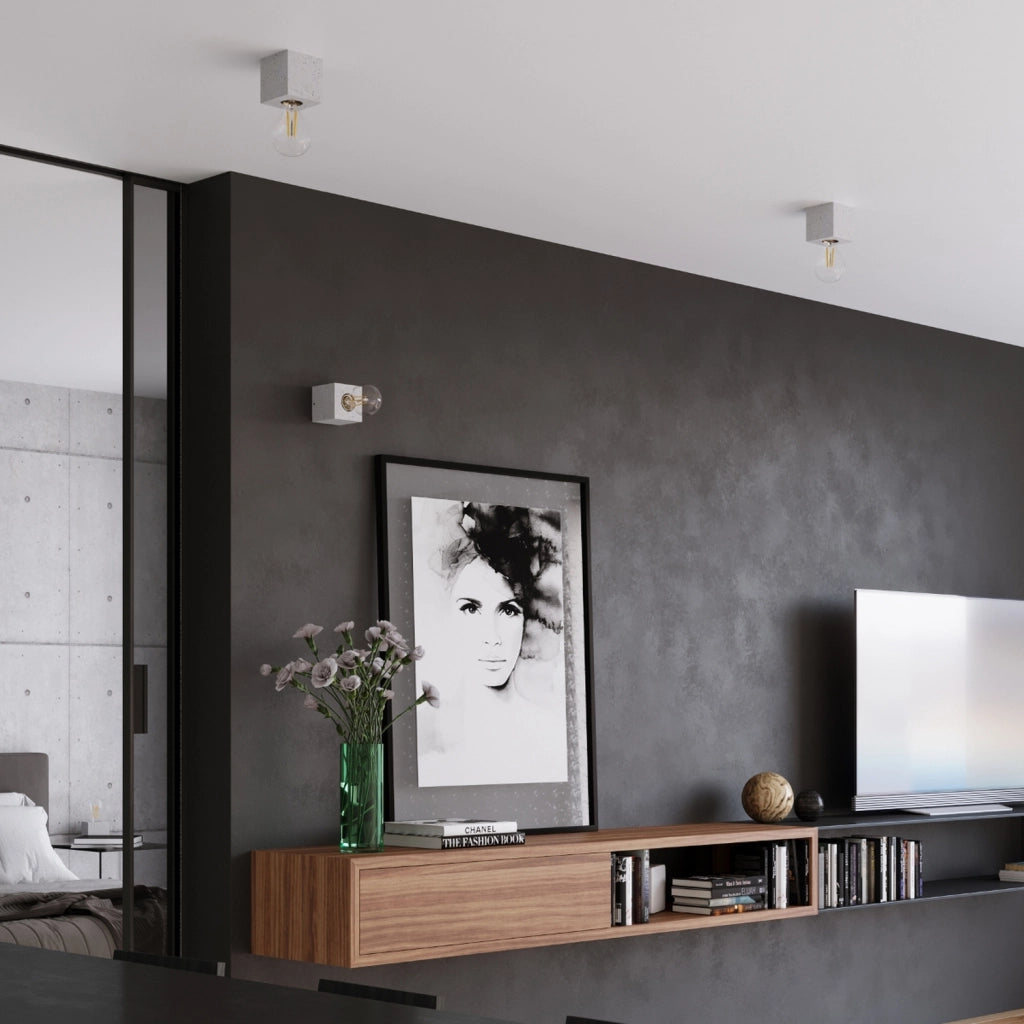 Lampada da tavolo loft cubo cemento DORMA PureLume E27