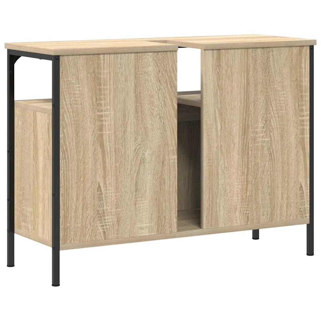 Armadio per Lavabo da Bagno-Armadietto da bagno-Mobiletto da bagno con porta Marrone 80 x 30 x 60 cm