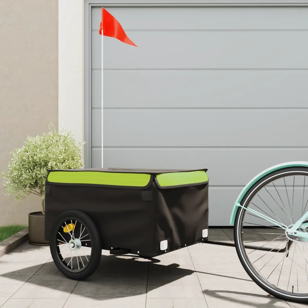 Rimorchio da Bici Nero e Verde 45 kg in Ferro CFW7069013