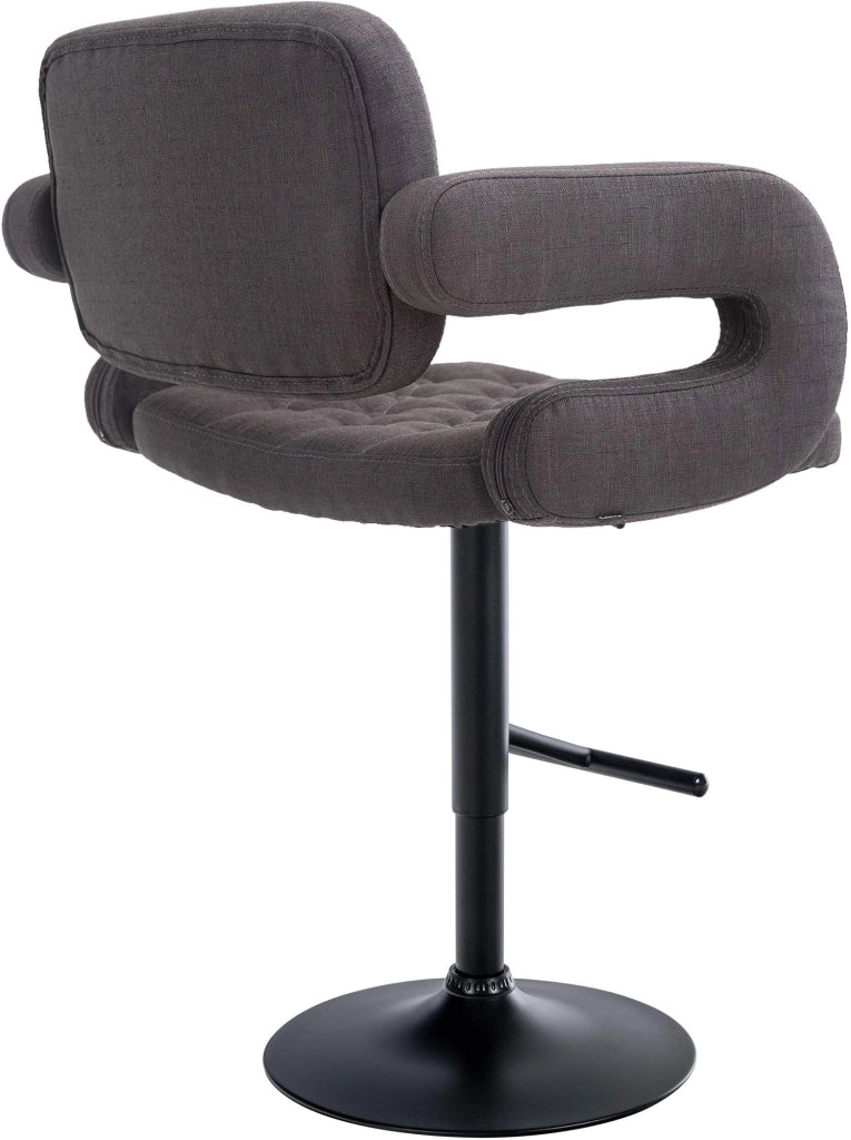 Sgabello Dublin in tessuto grigio scuro,nero