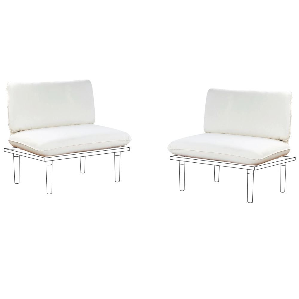 Set di copricuscini da giardino con schienale bianco sporco esterno balcone