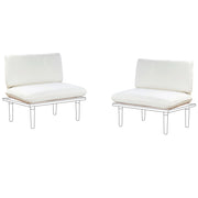 Set di copricuscini da giardino con schienale bianco sporco esterno balcone