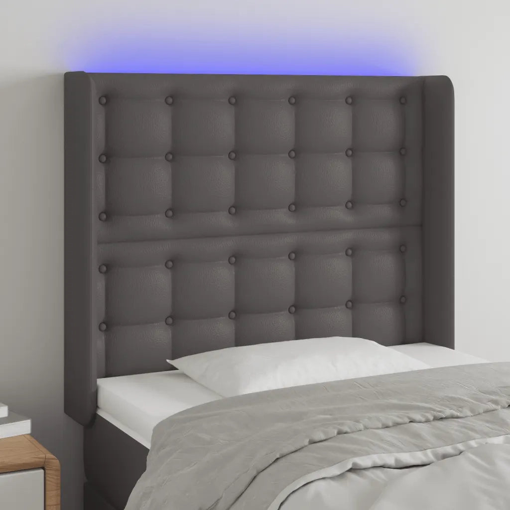 Testiera a LED-Testata con LED Grigio 93x16x118/128 cm in Similpelle 438513
