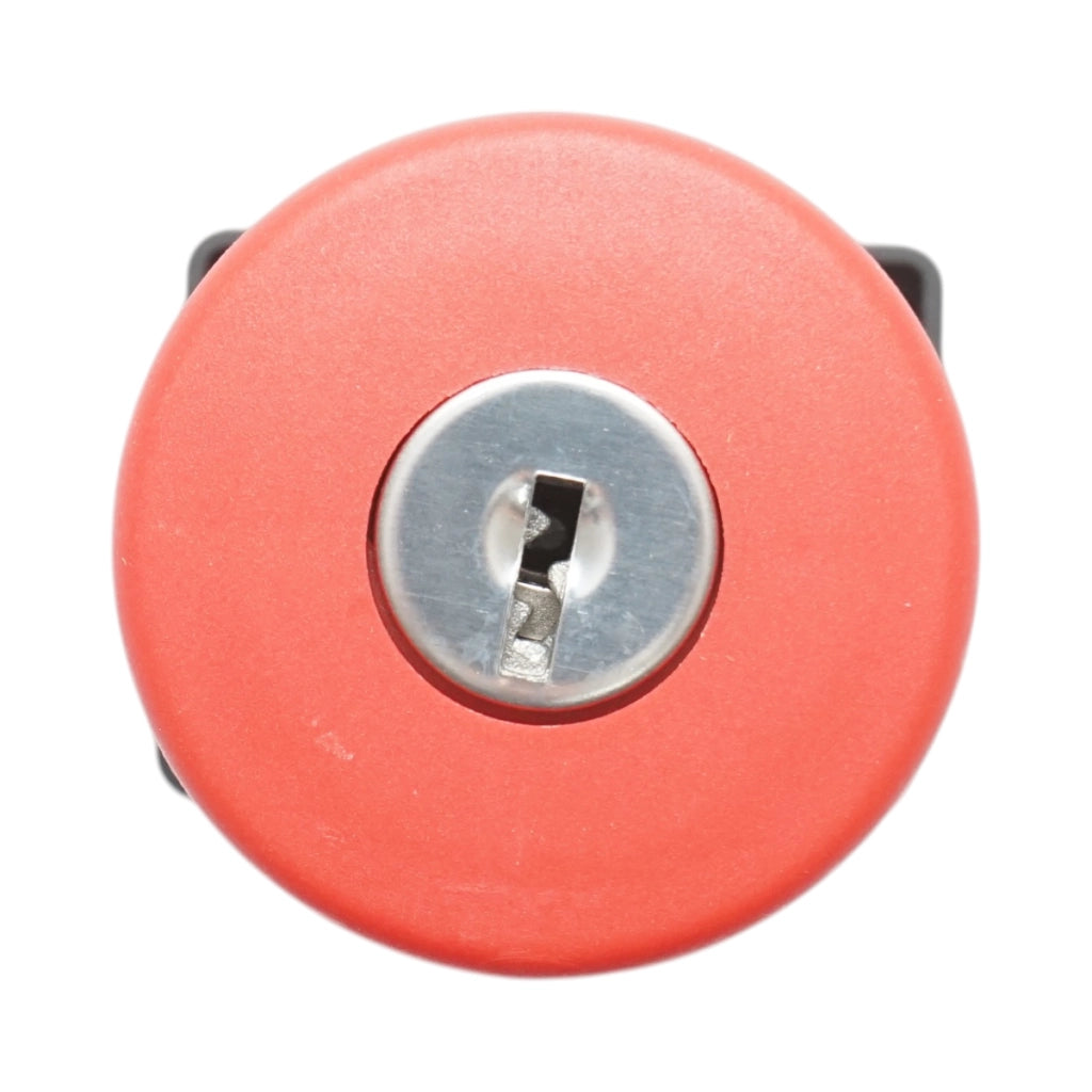 Pulsante di arresto di emergenza rosso con sblocco a rotazione e chiave 40 mm, 1 NC, 400 V/10 A LAY5 Breckner Germany