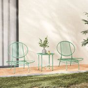 Set Bistrot 3 Pezzi da Giardino ¨C Xylo ¨C Tavolo e Sedie in Acciaio Verde per Balcone