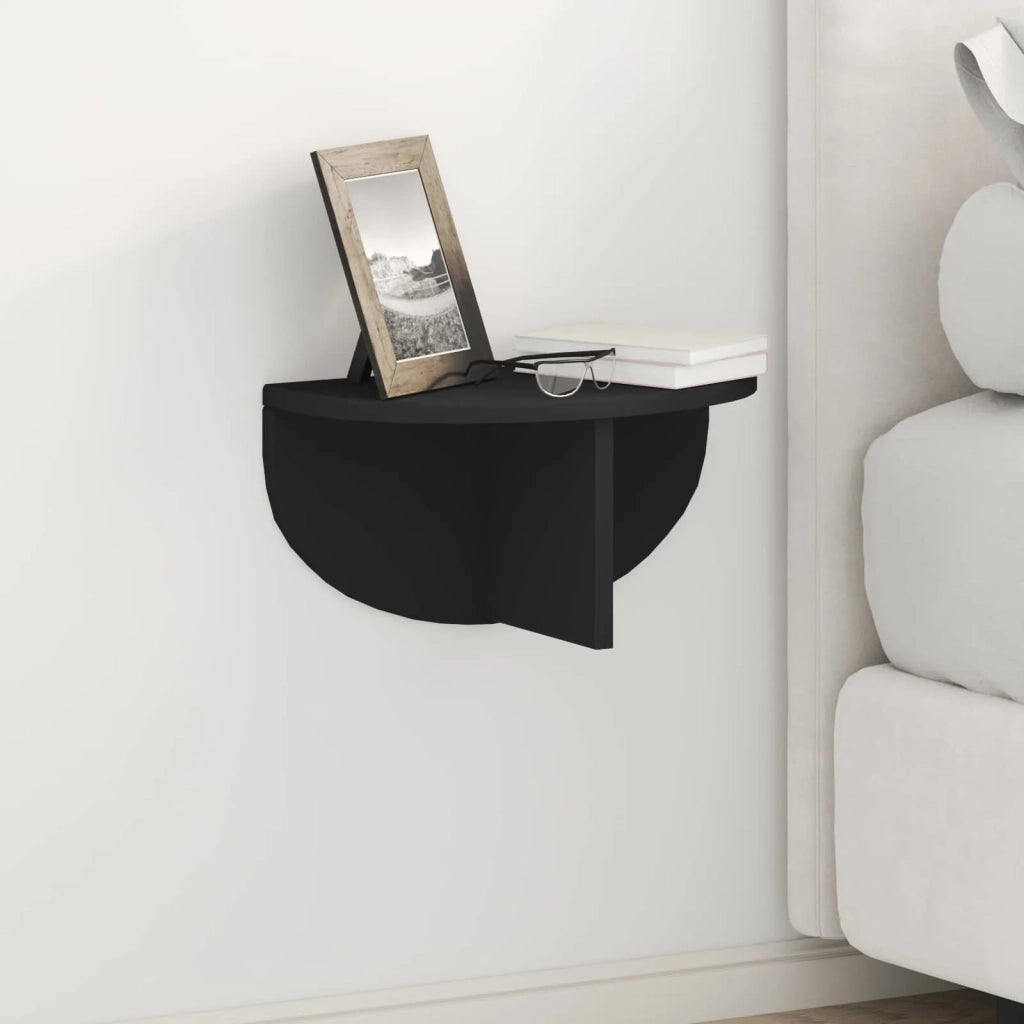 Scaffale da parete 2 pcs Nero 38 x 19 x 19 cm Legno multistrato