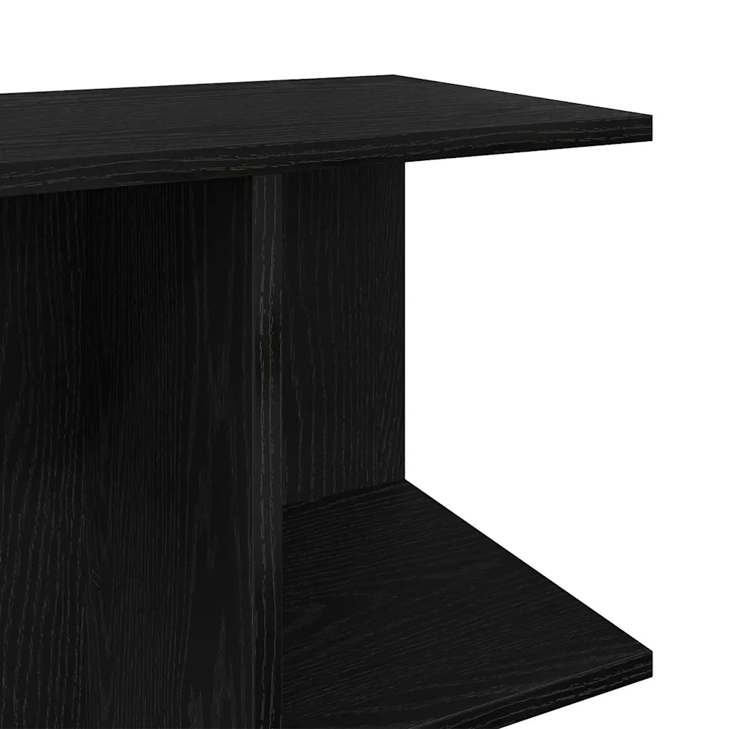 Comodini 2 pz-Set di 2 Tavolino da notte Rovere Nero 46,5x29x61 cm in Legno Multistrato