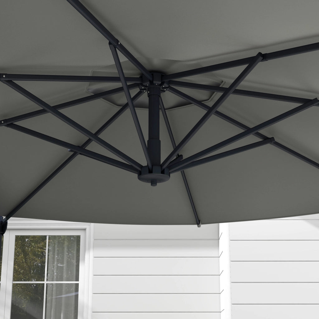 Ombrellone da giardino inclinabile e girevole ¨C zephmum ¨C 3 m, grigio scuro