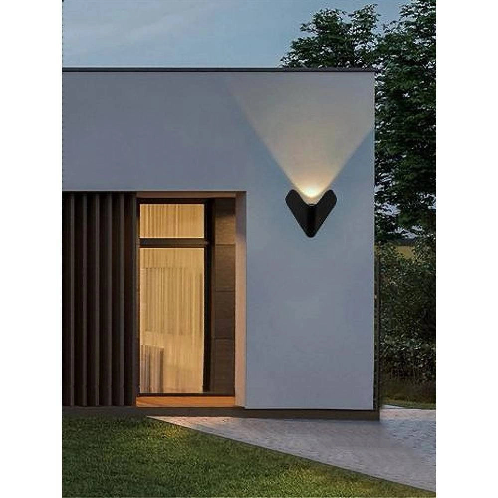 Trade Shop - Applique Led Esterno Parete 12 W Alluminio Nero Luce Fredda Calda Naturale Es61 -