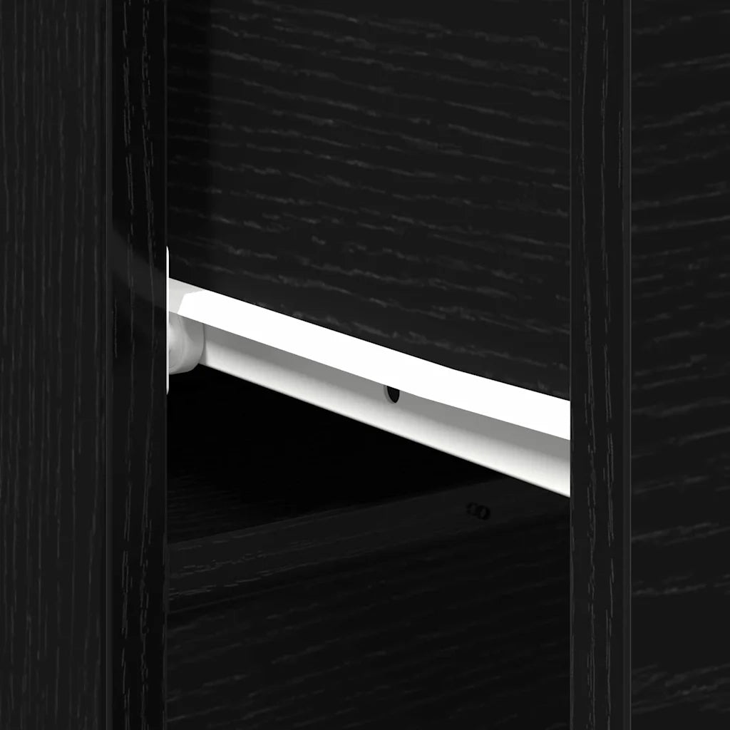 Credenza 2 pcs Rovere Nero 30 x 30 x 70 cm Legno multistrato 862775