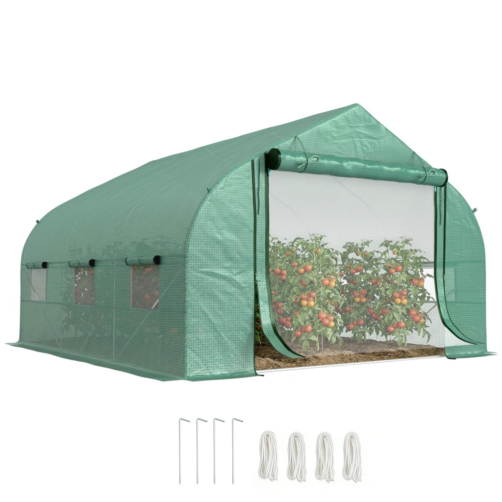 Serra da giardino in acciaio con copertura PE ¨C zephmum ¨C verde 3.5x3x2m