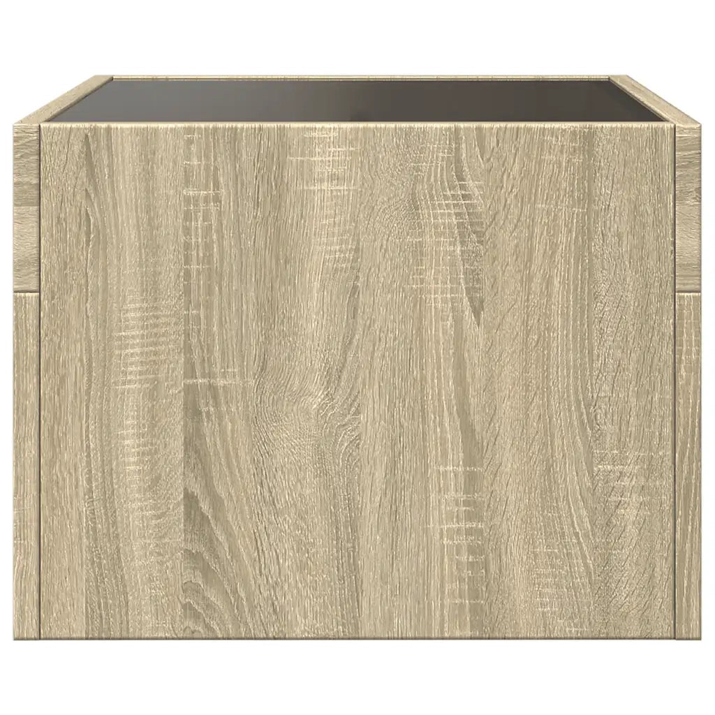 Tavolino da Salotto con LED Infinity-Tavolino da soggiorno Rovere Sonoma 40x40x30 cm