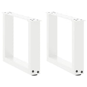 Set di 2 gambe robuste per tavolino da caffè a forma di U 40 x 30 cm con piedini regolabili design moderno acciaio bianco 02_0057373