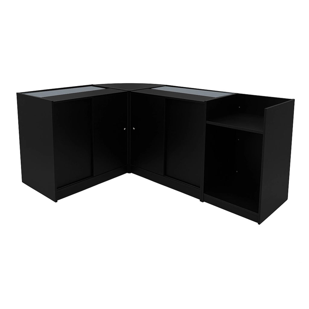 Set Banconi Nero Eclipse LED 2 x C900 LM60 TB60 con Serrature e Vetrina