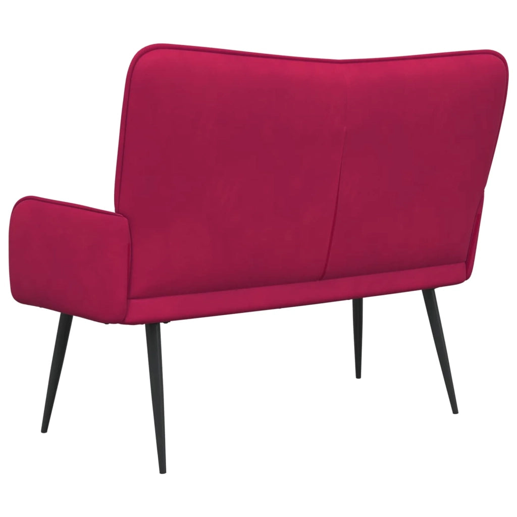 Sofa a Due Posti Rosso vino 115 x 61 x 87 cm Velluto 42028964