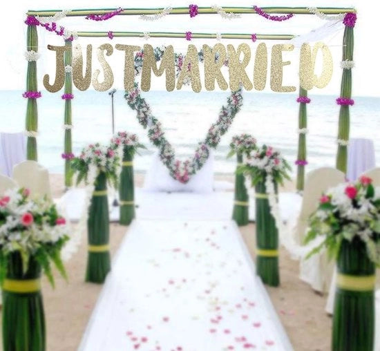 Decorazione di festone per matrimonio, San Valentino, anniversario di nozze (oro)