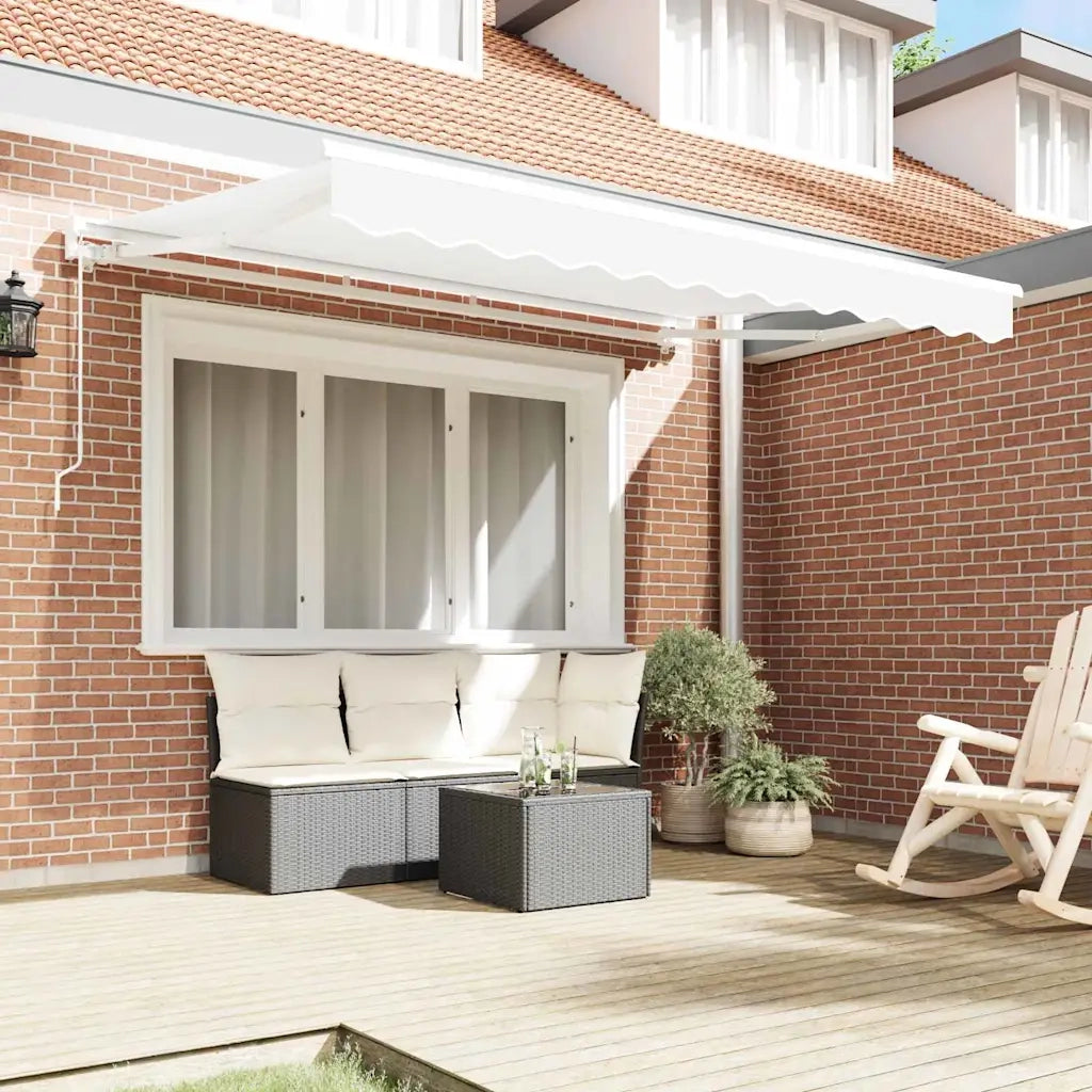vidaXL Tenda Retrattile Bianco 350x200 cm Tessuto