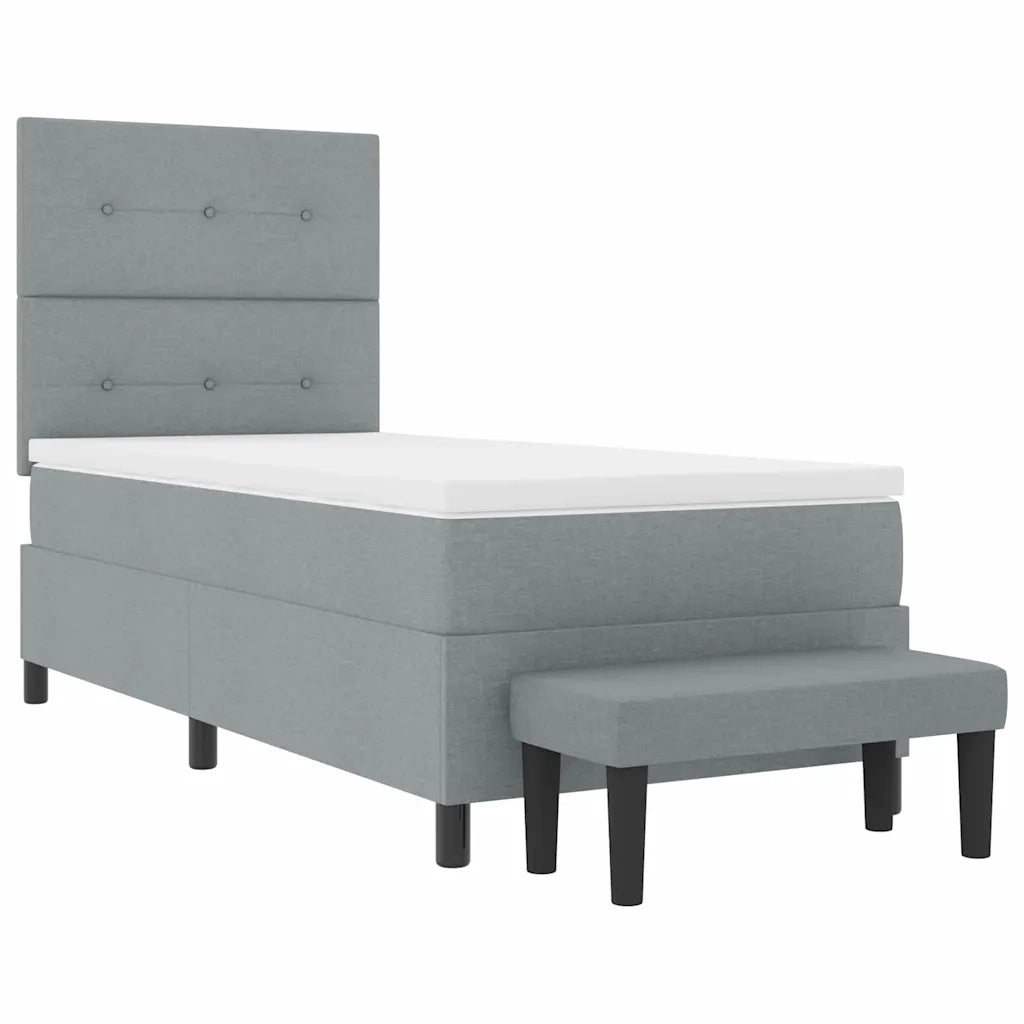 Letto a molle con materasso Grigio chiaro 100 x 200 cm Tessuto 3344044