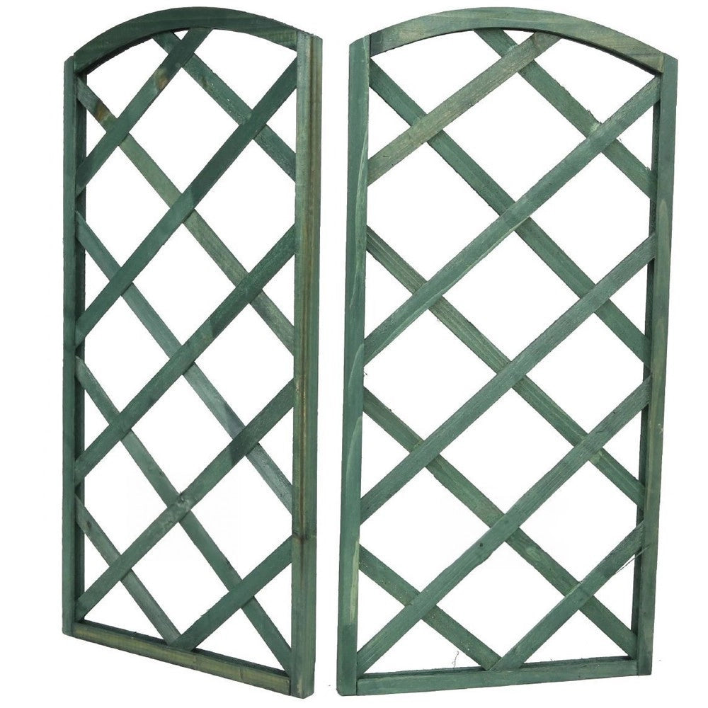 Trade Shop - Pannello Traliccio Recinzione In Legno Verde 60x30 Cm Rampicanti Giardino 219842 -