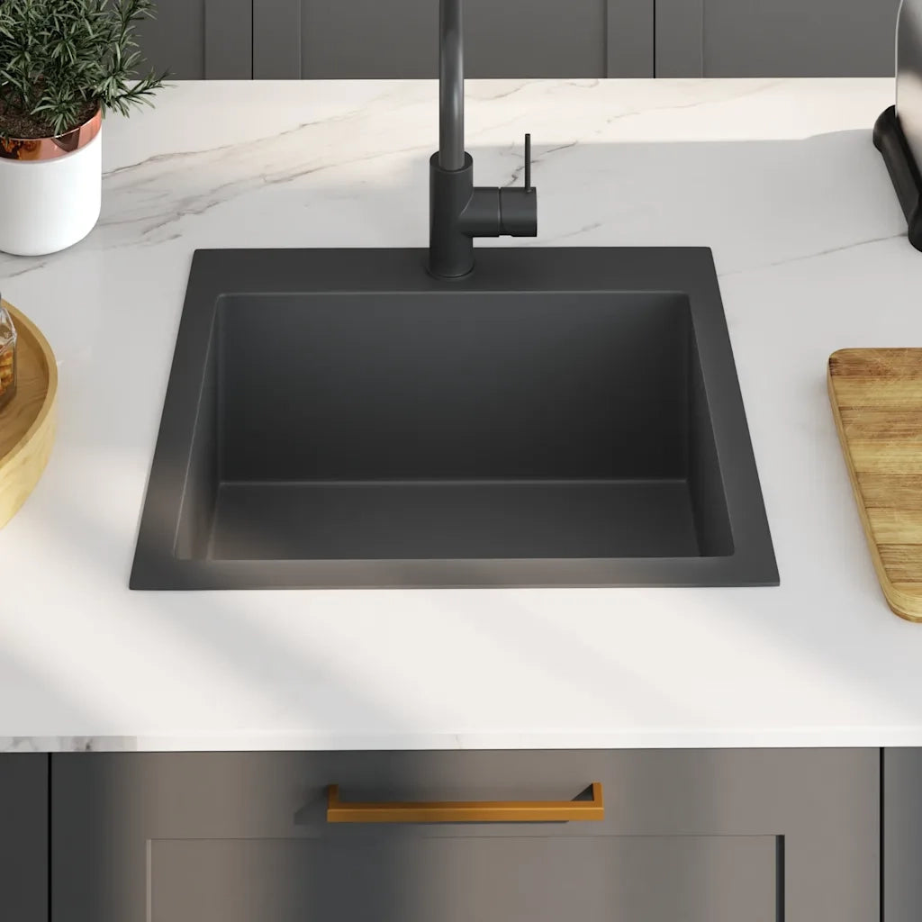 Lavello da Cucina Lavorato a Mano Nero Acciaio Inox cod mxl 52270