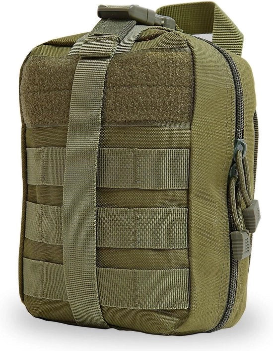 Kit Medico Tattico - Kit di Emergenza Esterno in Nylon Militare - Verde Militare