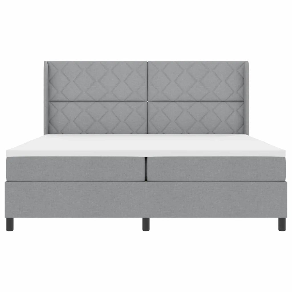 Letto a molle con materasso Grigio chiaro 200 x 200 cm Tessuto 3341728