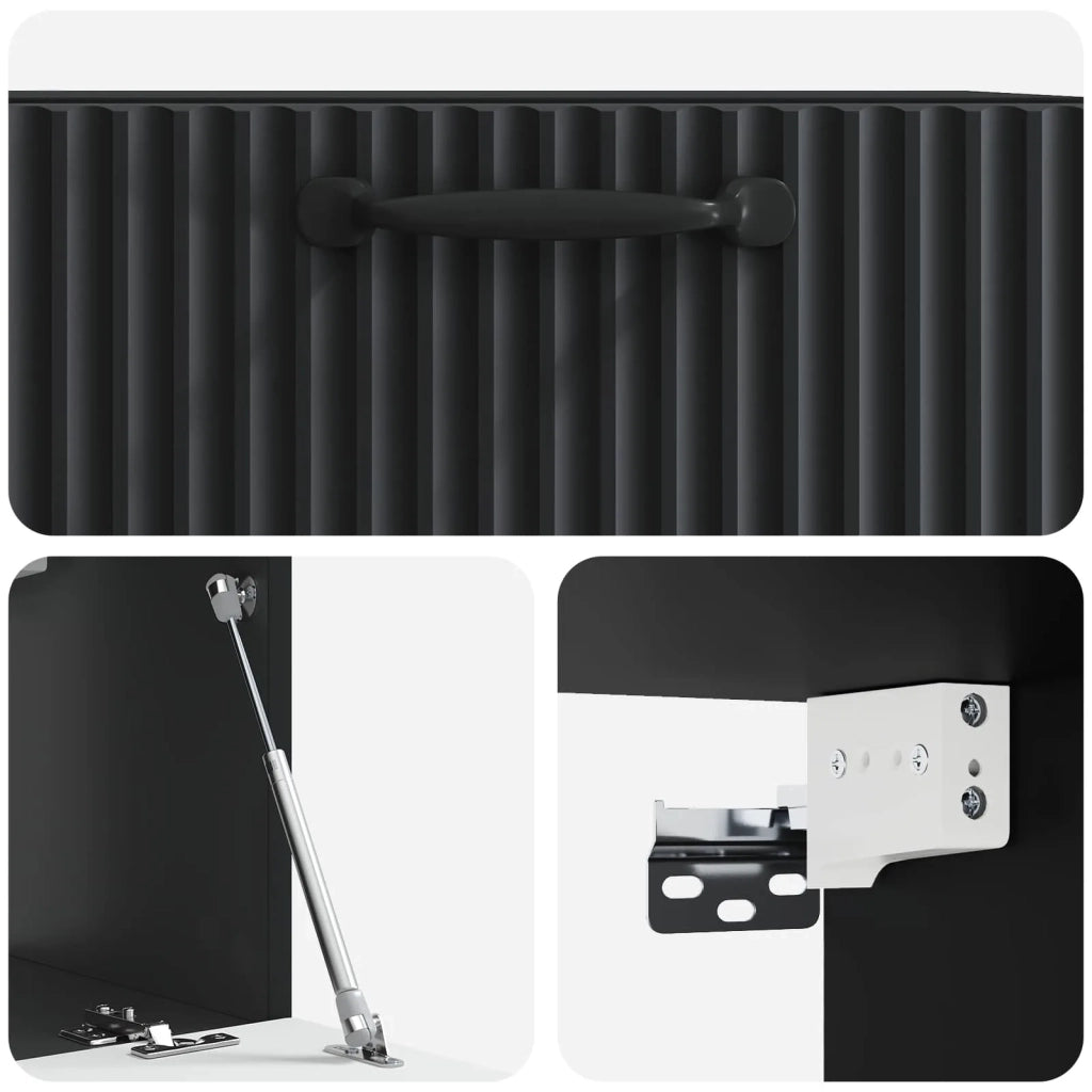 Mobile Porta TV da Muro Nero 59,5 x 31 x 30 cm
