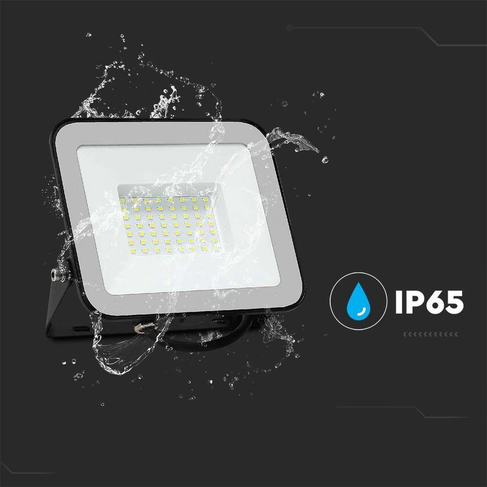 Faro LED 50W 6500K 4270lm Samsung IP65 nero V-TAC