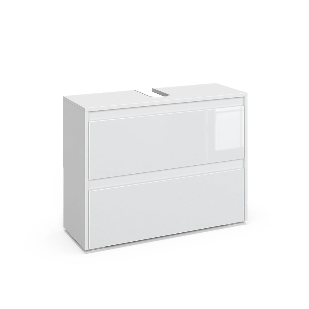 Vicco Mobile sottolavabo per bagno Bianco/bianco lucido 80.1 x 62 cm con 2 cassetti